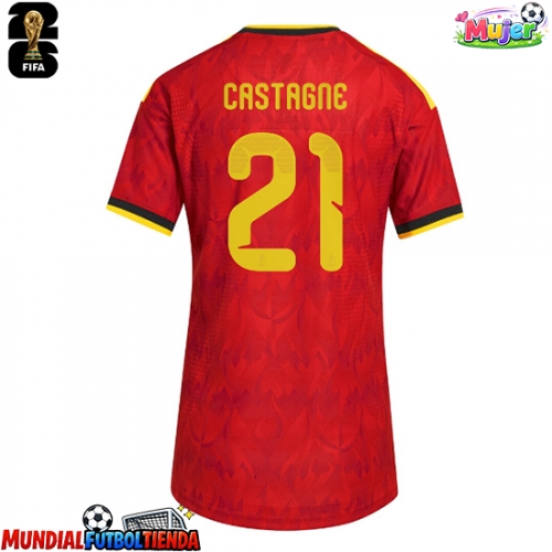 Camiseta Bélgica Timothy Castagne #21 Primera Equipación Replica Mundial 2026 para mujer mangas cortas